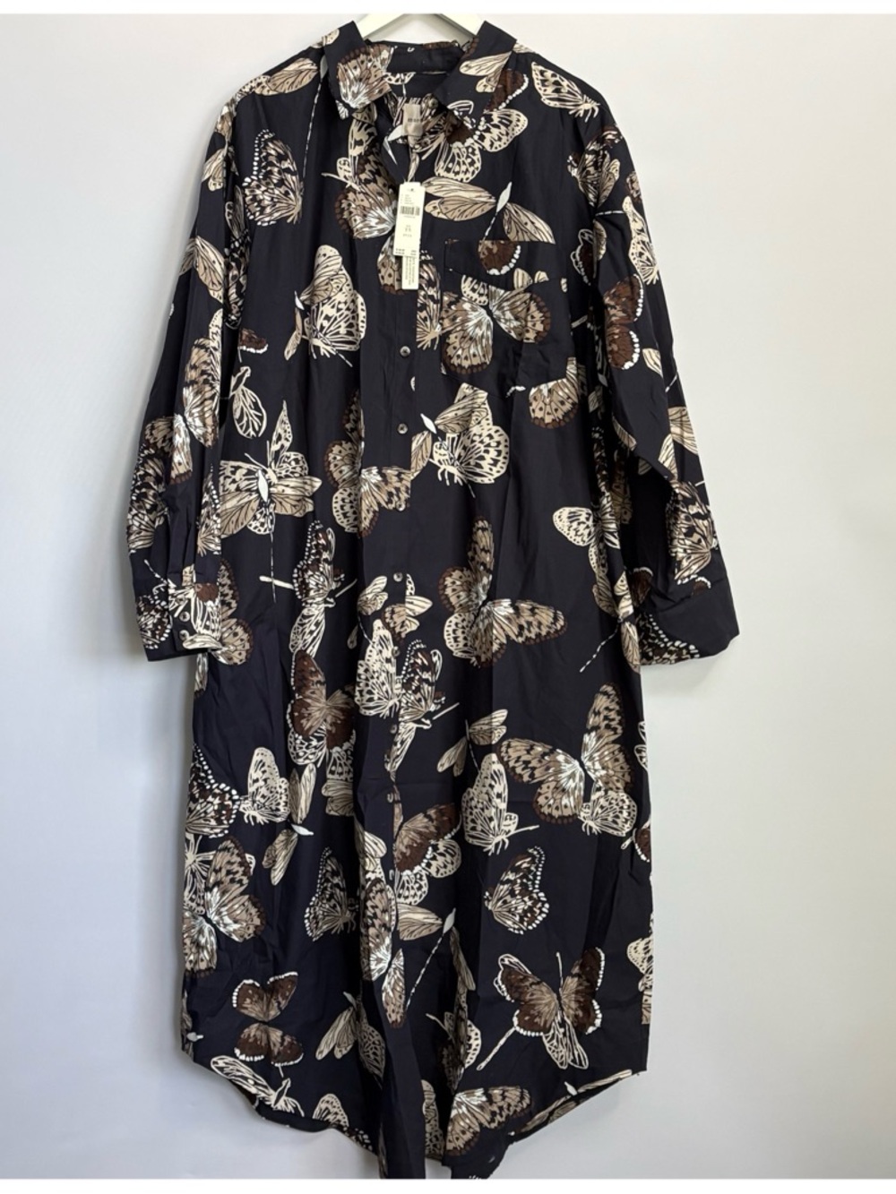 NWT Anthropologie Maeve The Soren Long-Sleeve Shirt Dress Butterfly print , 2X - Picture 8 of 16